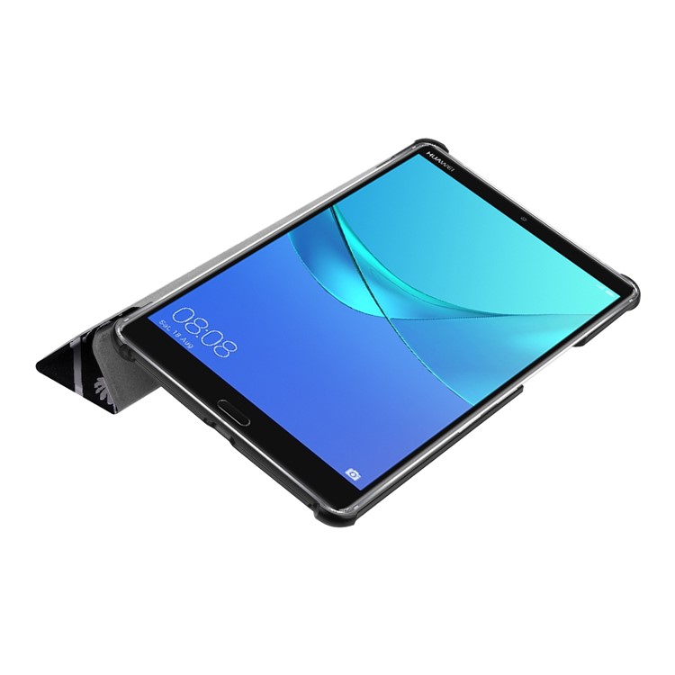 Pattern Printing Leather Tri-fold Stand Tablet Case Accessory for Huawei MediaPad M5 8 - Dandelion-4
