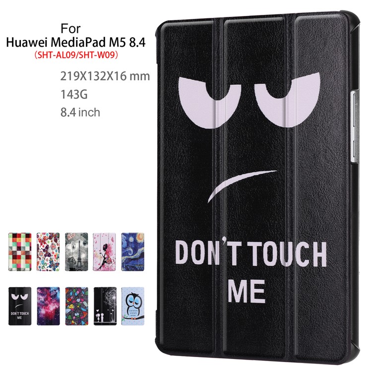 Pattern Printing Leather Tri-fold Stand Tablet Case Accessory for Huawei MediaPad M5 8 - Dandelion-8