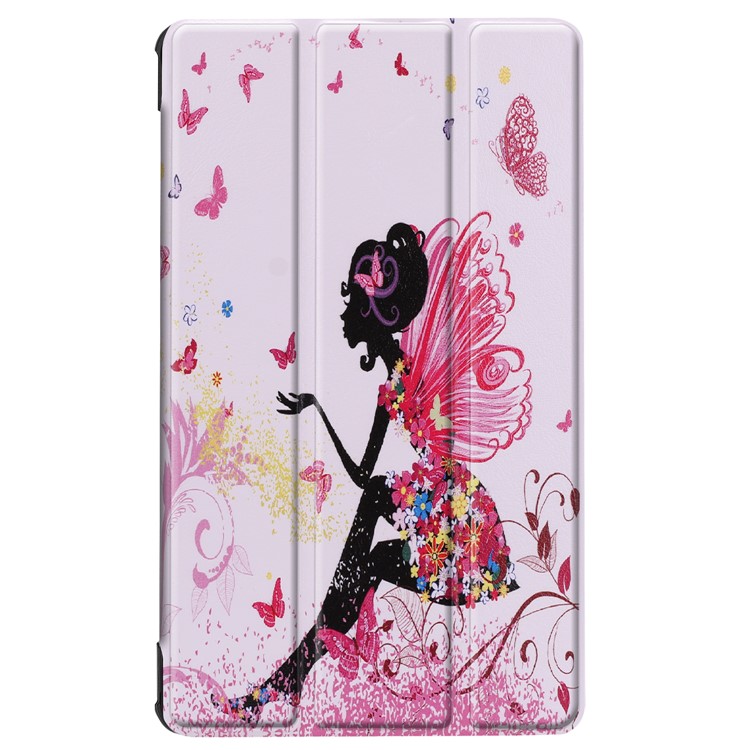 Pattern Printing Leather Tri-fold Stand Tablet Folio Protective Shell for Huawei MediaPad M5 8 - Flowered Girl with Wings-2