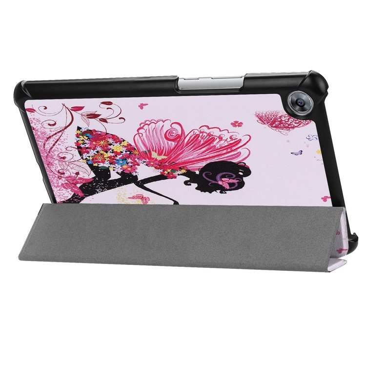 Pattern Printing Leather Tri-fold Stand Tablet Folio Protective Shell for Huawei MediaPad M5 8 - Flowered Girl with Wings-6