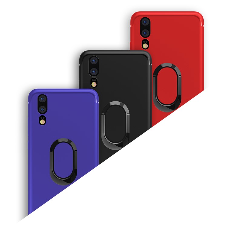 Magnetic Finger Ring Kickstand Matte TPU Phone Case for Huawei P20 - Red-3