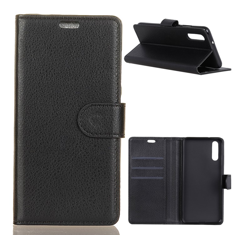Litchi Texture Wallet Stand Leather Case for Huawei P20 Pro - Black-1