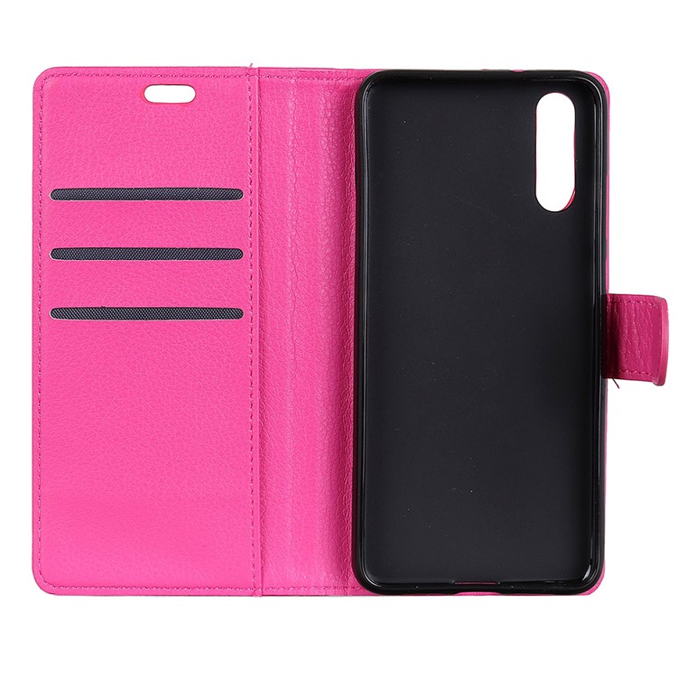 Litchi Texture Wallet Stand Leather Protector Case for Huawei P20 Pro - Rose-4