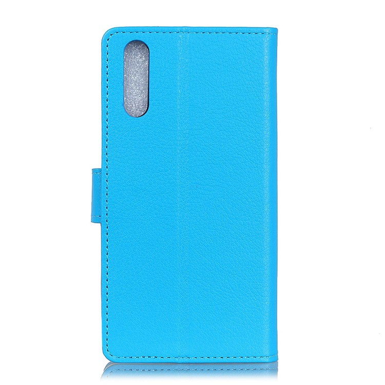 Litchi Grain Wallet Stand Leather Case Accessory for Huawei P20 Pro - Blue-4