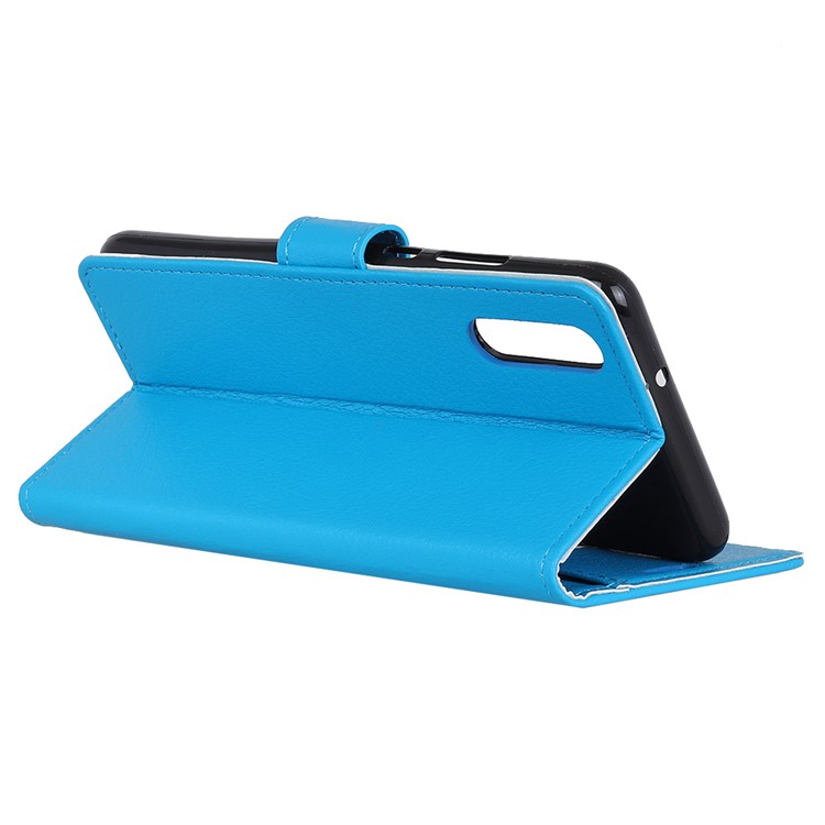 Litchi Grain Wallet Stand Leather Case Accessory for Huawei P20 Pro - Blue-6