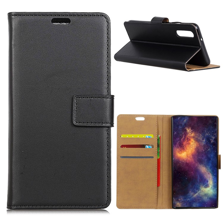 Wallet Stand Flip Leather Phone Case for Huawei P20 Pro - Black-1