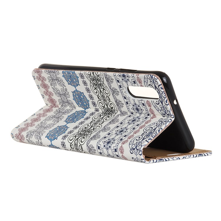 Pattern Printing Wallet Leather Phone Shell for Huawei P20 Pro - Tribal Flowers-3