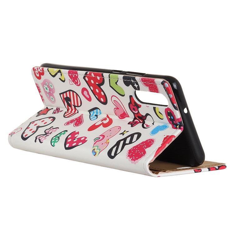 Pattern Printing Wallet Leather Cellphone Cover for Huawei P20 Pro - Colorful Hearts-3