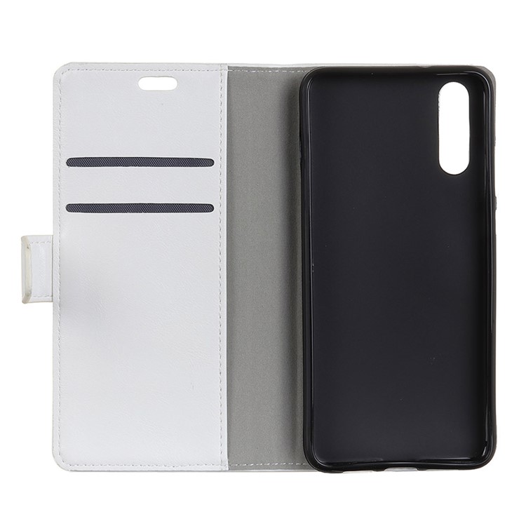 Crazy Horse Texture Leather Magnetic Stand Wallet Protective Cover for Huawei P20 Pro - White-4
