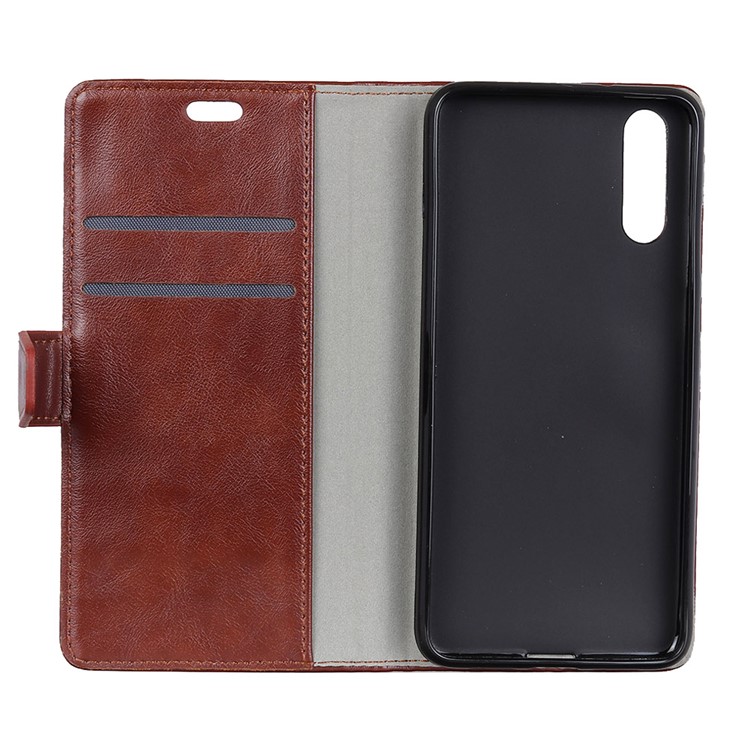 Crazy Horse Texture Leather Magnetic Stand Wallet Protective Mobile Phone Case for Huawei P20 Pro - Brown-4