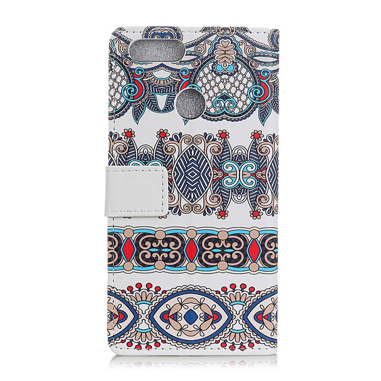 Pattern Printing Wallet Leather Stand Cover for Huawei Y9 (2018) - Arabic Floral Pattern-2