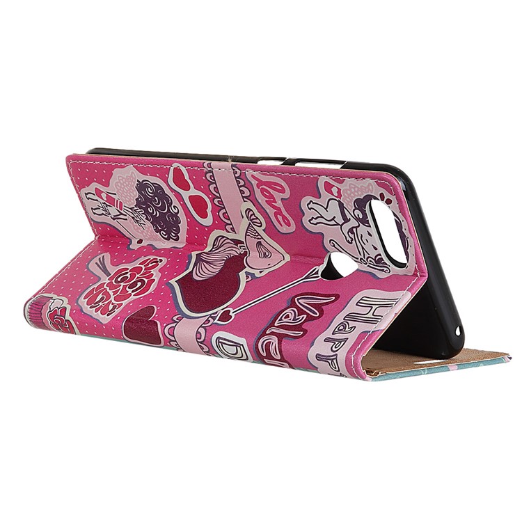 Pattern Printing Wallet Leather Magnetic Case for Huawei Y9 (2018) - Love Elements Pattern-3