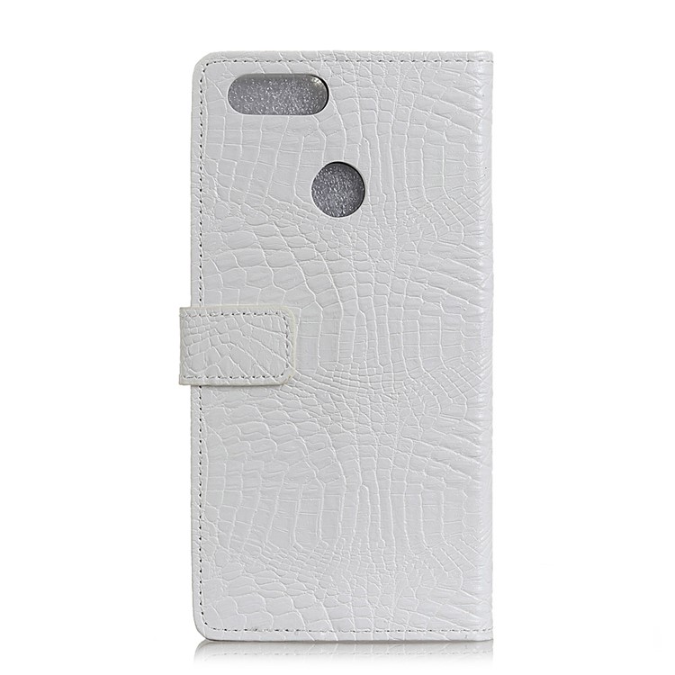 Crocodile Texture PU Leather Wallet Phone Cover for Huawei Y9 (2018) - White-3