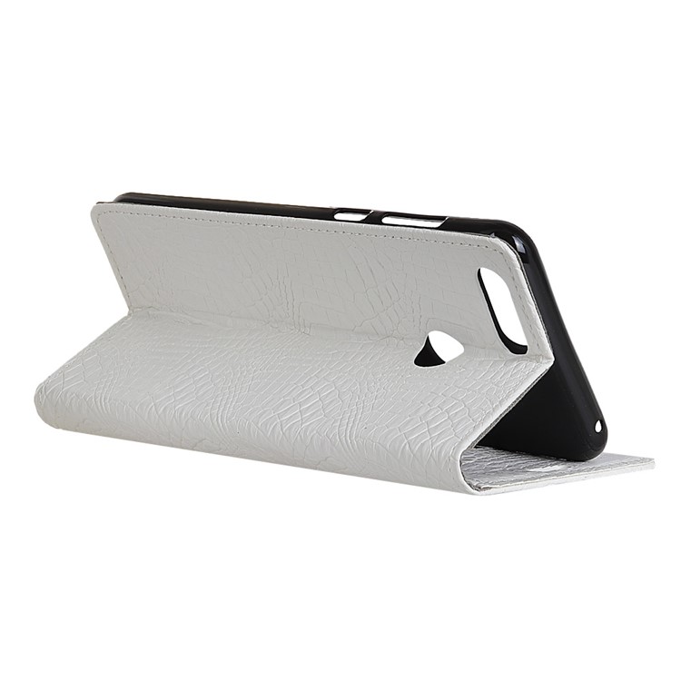 Crocodile Texture PU Leather Wallet Phone Cover for Huawei Y9 (2018) - White-5