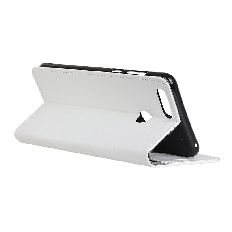 For Huawei Y9 (2018) Crazy Horse Grain Leather Wallet Stand Cover - White-5