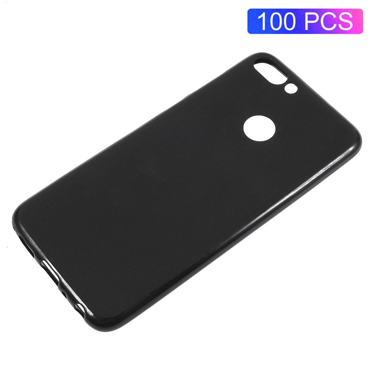 100PCS/Pack Matte Pudding Soft TPU Case for Huawei P Smart / Enjoy 7S - Black-1