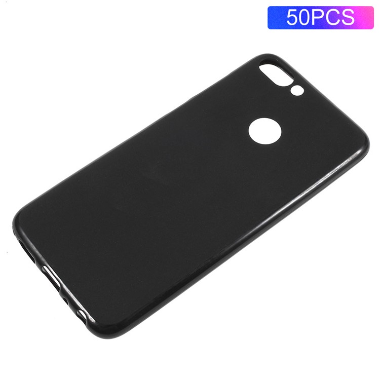 50Pcs/Set Matte Pudding Soft TPU Mobile Casing for Huawei P Smart / Enjoy 7S - Black-1