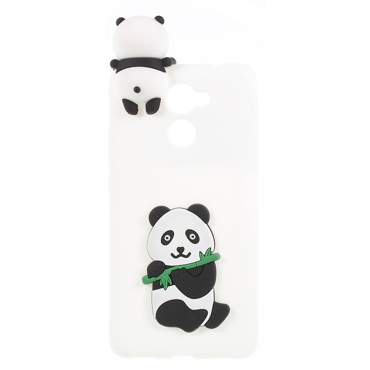 Cute 3D Cartoon Pattern Soft TPU Case for Huawei Y7 Prime / Enjoy 7 Plus - Panda Eating Bamboo-1