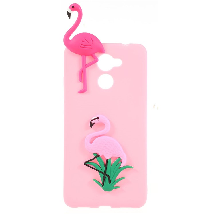 Cute 3D Cartoon Pattern Soft TPU Cover for Huawei Y7 Prime / Enjoy 7 Plus - Flamingo-1