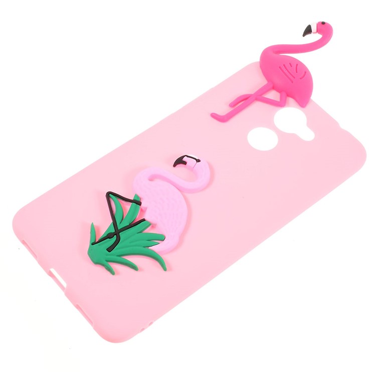 Cute 3D Cartoon Pattern Soft TPU Cover for Huawei Y7 Prime / Enjoy 7 Plus - Flamingo-2
