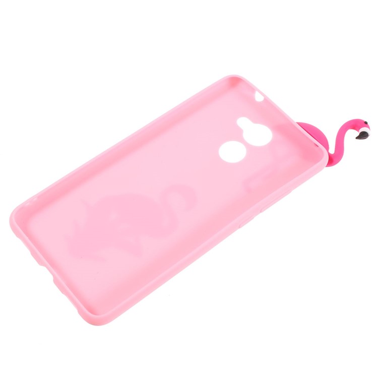 Cute 3D Cartoon Pattern Soft TPU Cover for Huawei Y7 Prime / Enjoy 7 Plus - Flamingo-3