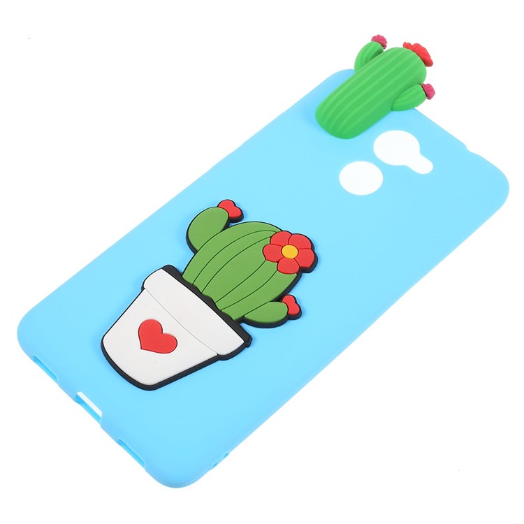 Cute 3D Cartoon Pattern Soft TPU Accessory Cover for Huawei Y7 Prime / Enjoy 7 Plus - Cactus-2