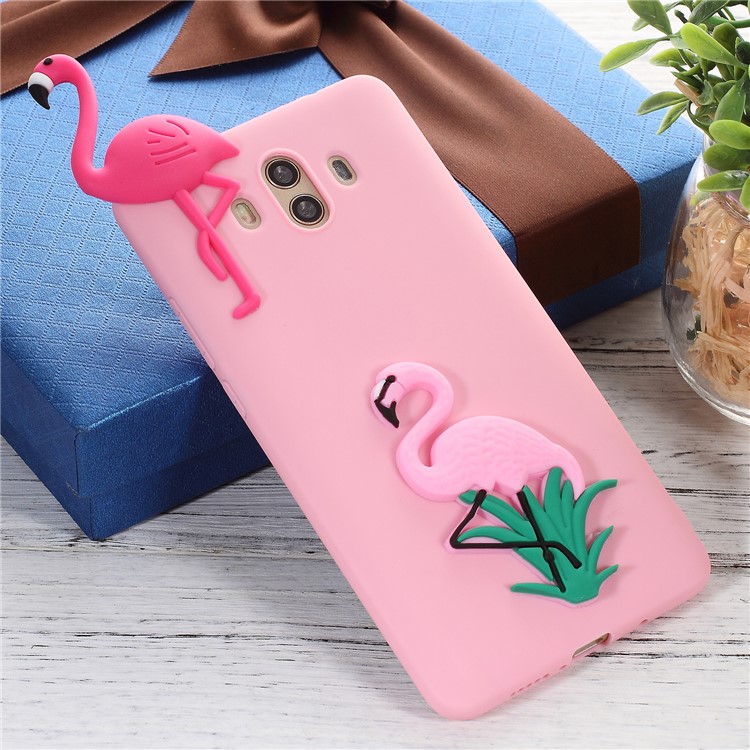 Cute 3D Cartoon Pattern Soft TPU Cell Phone Case for Huawei Mate 10 - Flamingo-1