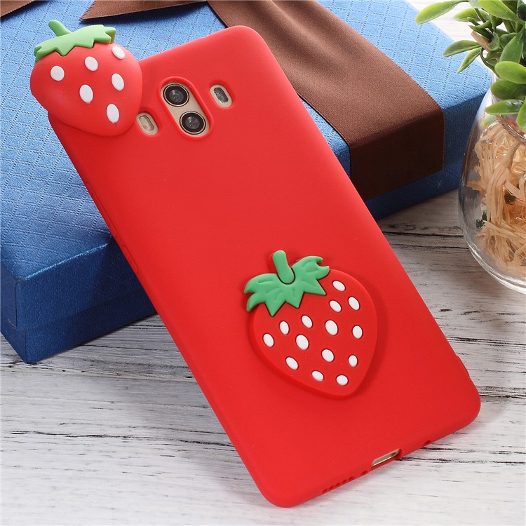 Cute 3D Cartoon Pattern Soft TPU Cell Phone Cover for Huawei Mate 10 - Strawberry-1