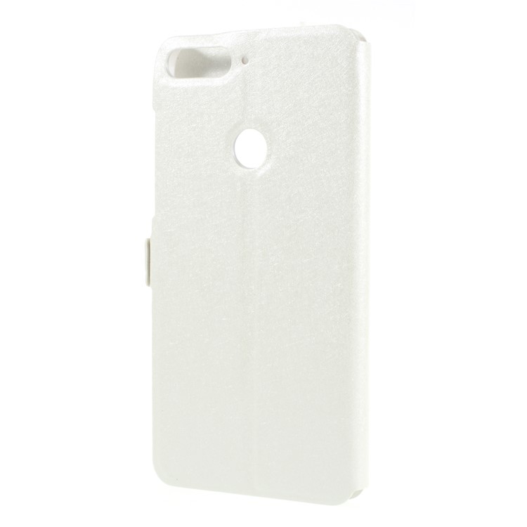 Silk Texture Dual View Window Leather Case for Huawei Y7 Prime (2018) / Honor 7C/Enjoy 8 - White-2