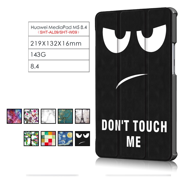 Patterned Leather Tri-fold Stand Smart Case for Huawei MediaPad M5 8 - Galaxy Pattern-12