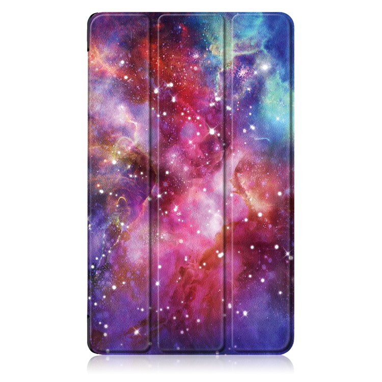 Patterned Leather Tri-fold Stand Smart Case for Huawei MediaPad M5 8 - Galaxy Pattern-2