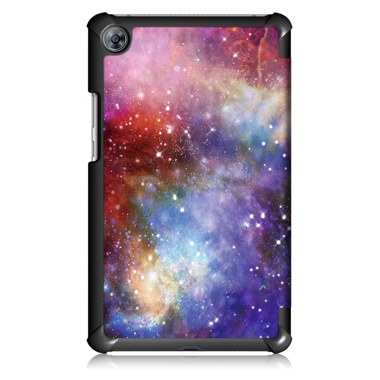 Patterned Leather Tri-fold Stand Smart Case for Huawei MediaPad M5 8 - Galaxy Pattern-3