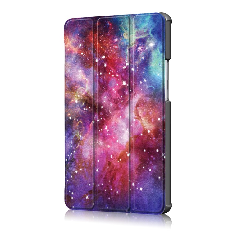 Patterned Leather Tri-fold Stand Smart Case for Huawei MediaPad M5 8 - Galaxy Pattern-4