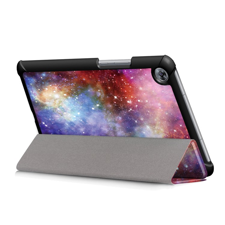 Patterned Leather Tri-fold Stand Smart Case for Huawei MediaPad M5 8 - Galaxy Pattern-7