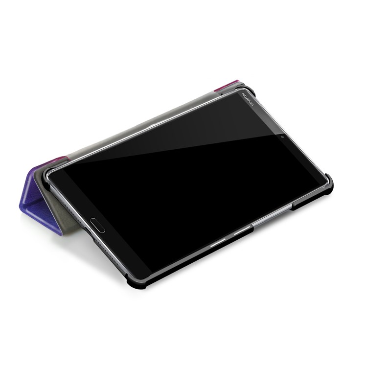 Patterned Leather Tri-fold Stand Smart Case for Huawei MediaPad M5 8 - Galaxy Pattern-8