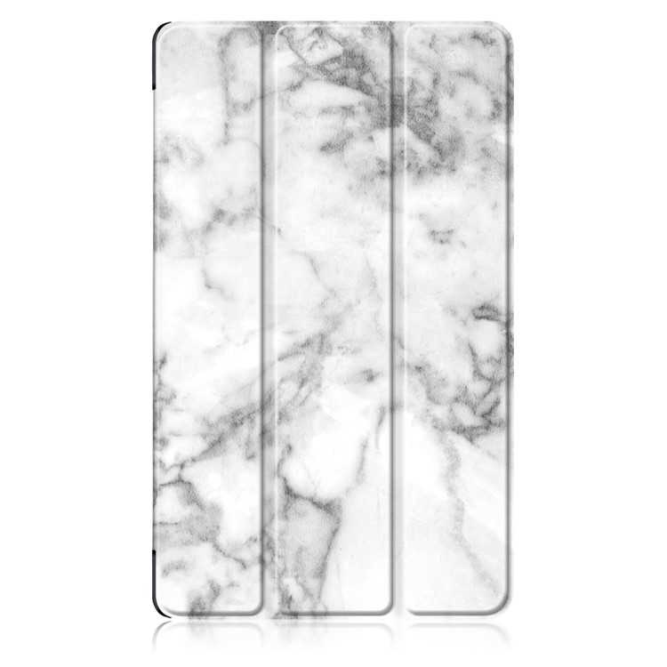Patterned Leather Tri-fold Stand Smart Flip Case for Huawei MediaPad M5 8 - Marble Texture-2