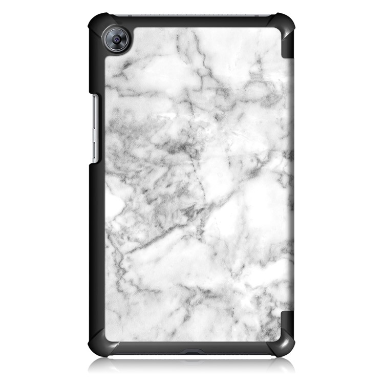 Patterned Leather Tri-fold Stand Smart Flip Case for Huawei MediaPad M5 8 - Marble Texture-3