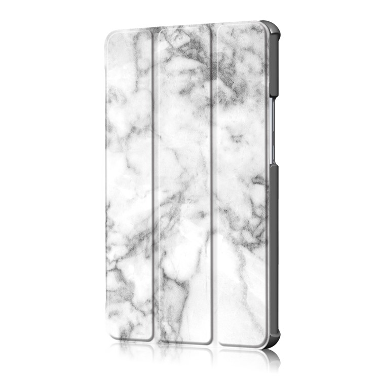 Patterned Leather Tri-fold Stand Smart Flip Case for Huawei MediaPad M5 8 - Marble Texture-4