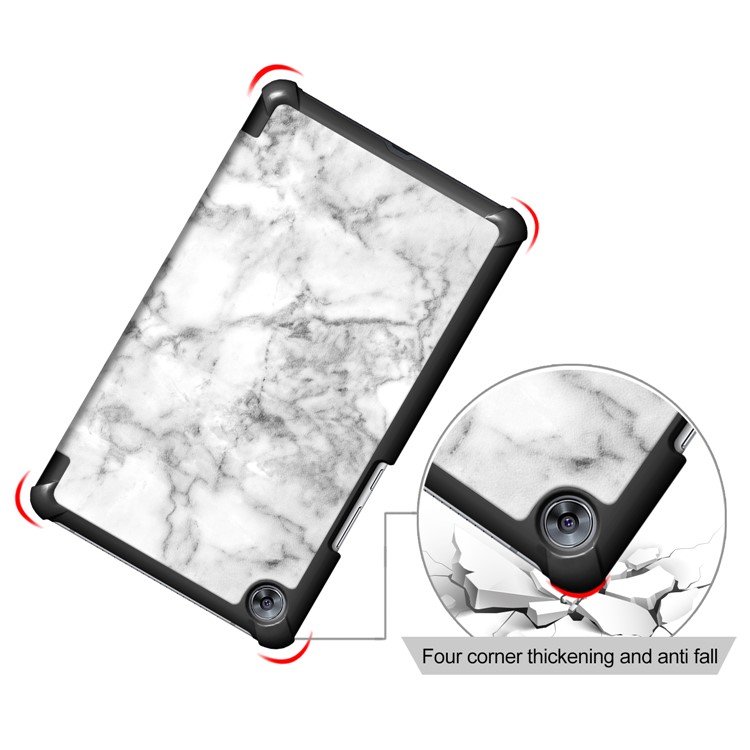 Patterned Leather Tri-fold Stand Smart Flip Case for Huawei MediaPad M5 8 - Marble Texture-5