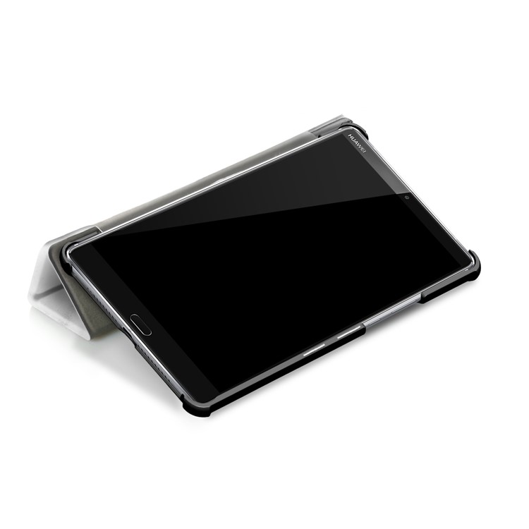 Patterned Leather Tri-fold Stand Smart Flip Case for Huawei MediaPad M5 8 - Marble Texture-8