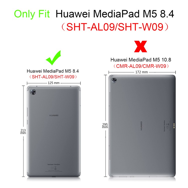 Patterned Leather Tri-fold Stand Smart Flip Case for Huawei MediaPad M5 8 - Marble Texture-9