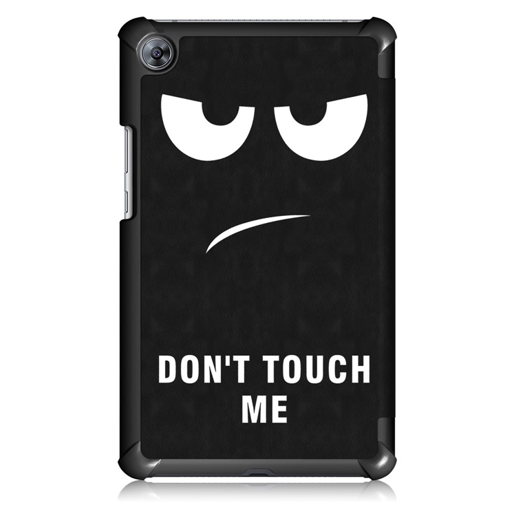 Patterned Leather Tri-fold Stand Smart Protective Shell for Huawei MediaPad M5 8 - Do not Touch My Phone-3