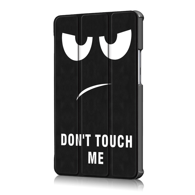 Patterned Leather Tri-fold Stand Smart Protective Shell for Huawei MediaPad M5 8 - Do not Touch My Phone-4