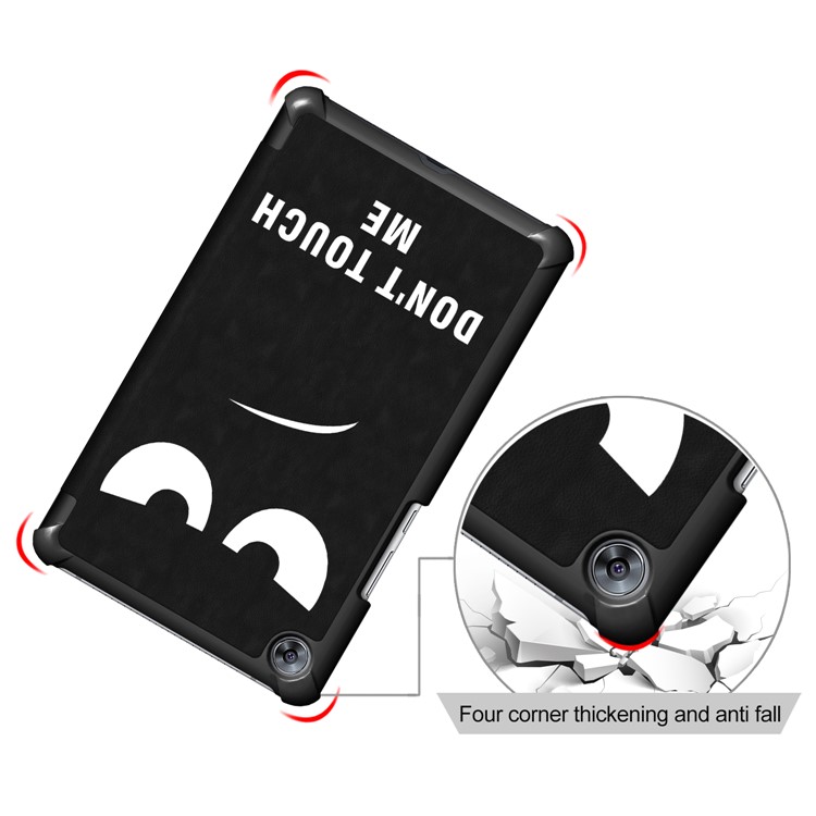 Patterned Leather Tri-fold Stand Smart Protective Shell for Huawei MediaPad M5 8 - Do not Touch My Phone-5