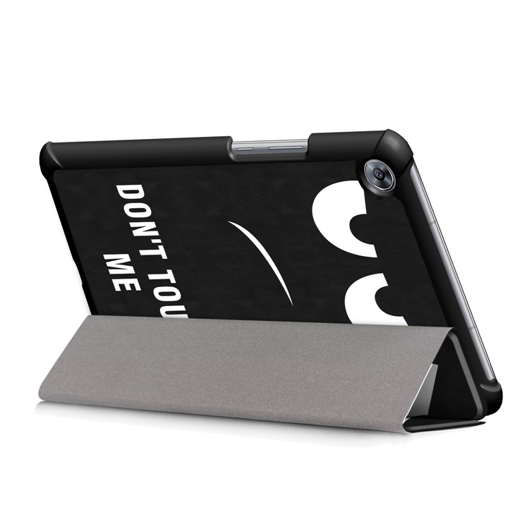 Patterned Leather Tri-fold Stand Smart Protective Shell for Huawei MediaPad M5 8 - Do not Touch My Phone-7