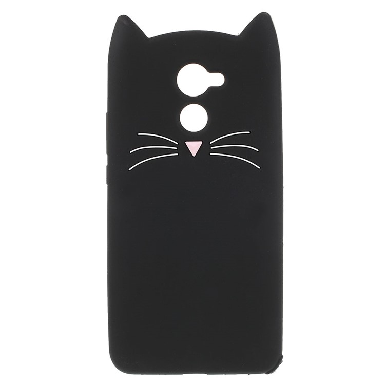 3D Moustache Cat Silicone Case for Huawei Y7 Prime / Enjoy 7 Plus - Black-2