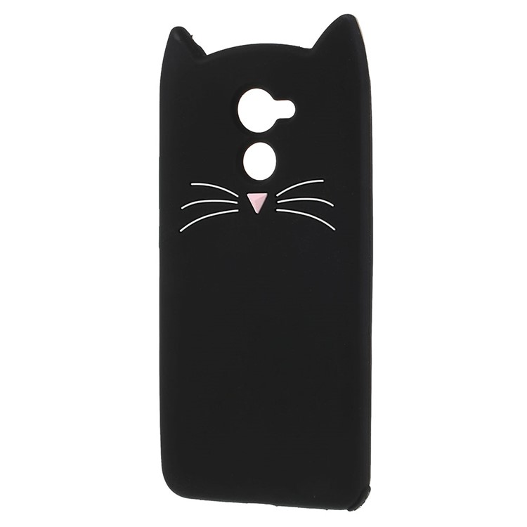 3D Moustache Cat Silicone Case for Huawei Y7 Prime / Enjoy 7 Plus - Black-3