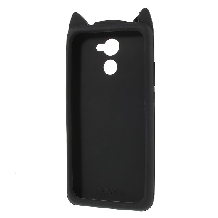 3D Moustache Cat Silicone Case for Huawei Y7 Prime / Enjoy 7 Plus - Black-4