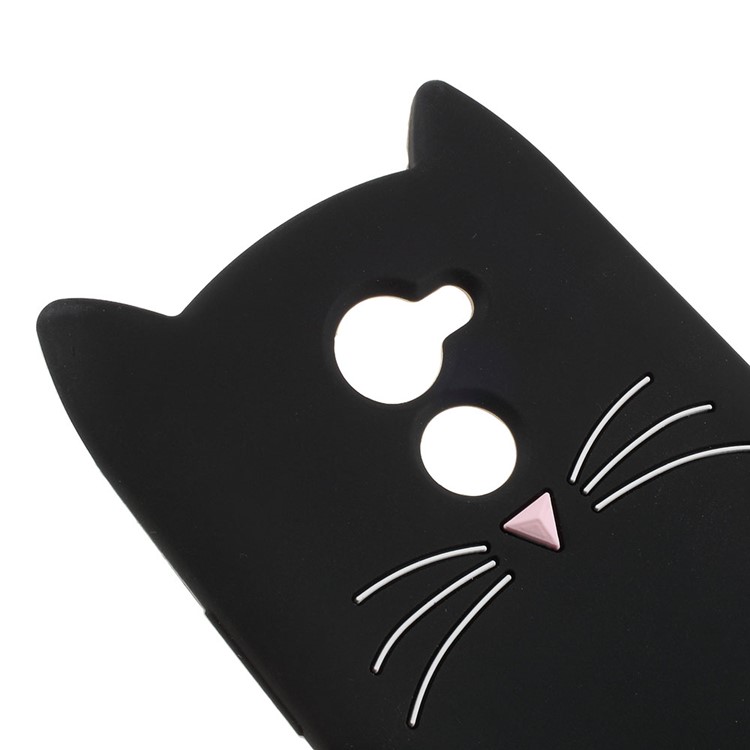 3D Moustache Cat Silicone Case for Huawei Y7 Prime / Enjoy 7 Plus - Black-5