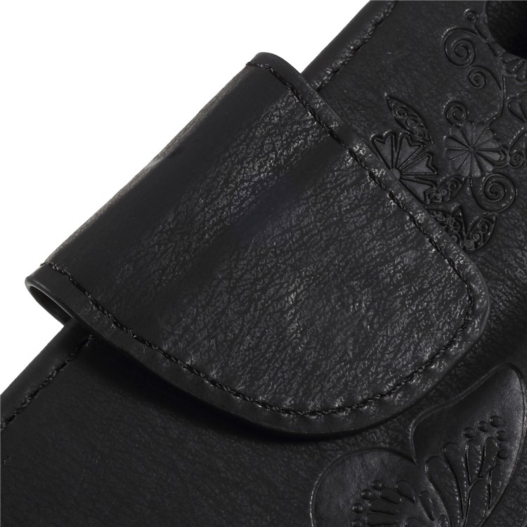 Imprint Butterfly Flower Stand Wallet Leather Case for Huawei P20 Lite / Nova 3e - Black-10